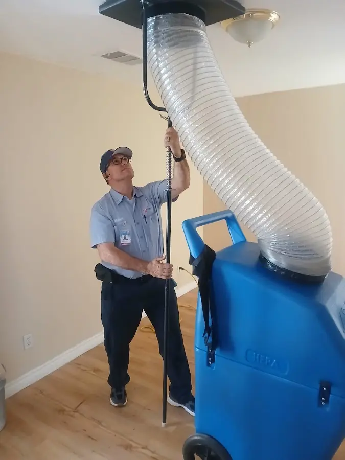 Mini Split Installation technician using HEPA equipment in Mountain Brook